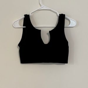 Black open- back sports bra / crop top
